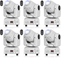 U`King 60W Moving Head Lights, White Moving LED DJ Lights RGBW Stage Light with Remote 8 GOBO 8 Colors Spotlight by DMX 512 Controlled 9/11 Channel for Church KTV Club Concert Party Wedding(6PCS)