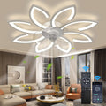 Bladeless Ceiling Fan With Lights, Modern Flush Mount With Dimmable LED Light and Remote Control, Low Profile 6 Gear Wind Speed Timing for Kids Room Bedroom 35.4in*5.5in