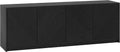 Henn&Hart Rectangular TV Stand for TV's up to 78' in Natural Black, for Home, Living Room, Bedroom, Entertainment Room, Office