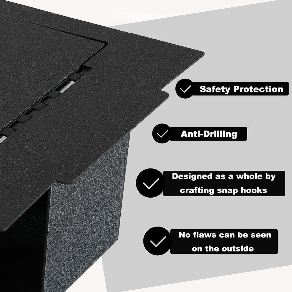 KEREN Center Console Gun Safe - Console Gun Vault Compatible with Ford F250 Super Duty 2023-2026, High Security Armrest Lock Box with 4 Digit Combination Lock with Key