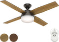 Hunter Fan 52 inch Contemporary Nobel Bronze Indoor Ceiling Fan with LED Light Kit and Remote Control (Renewed)