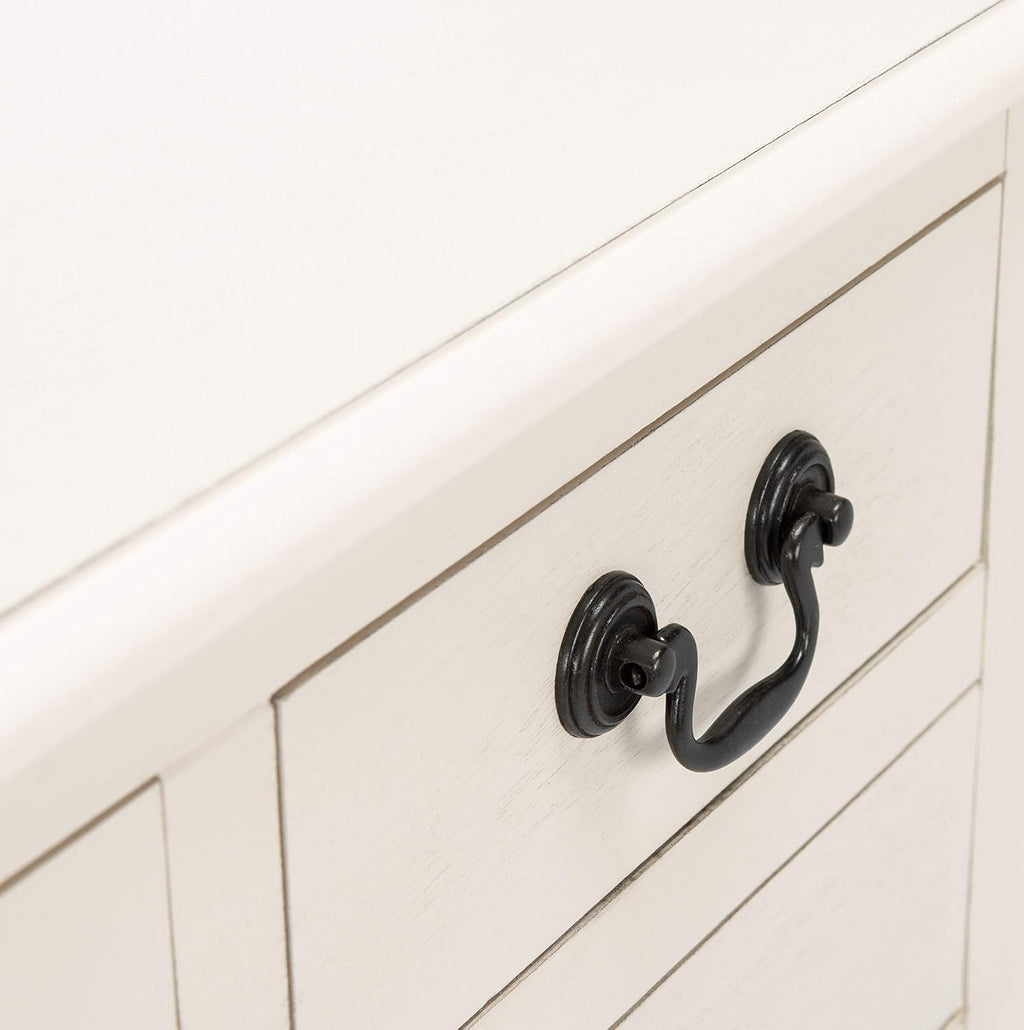 SAFAVIEH Furniture - Athena 3-Drawer Console Table - Distressed White - Solid Wood - Farmhouse Classic Design - Ideal for Entryway, Living Room, Hallway, 23.5' W x 13' D x 29.5' H (CNS5703A)