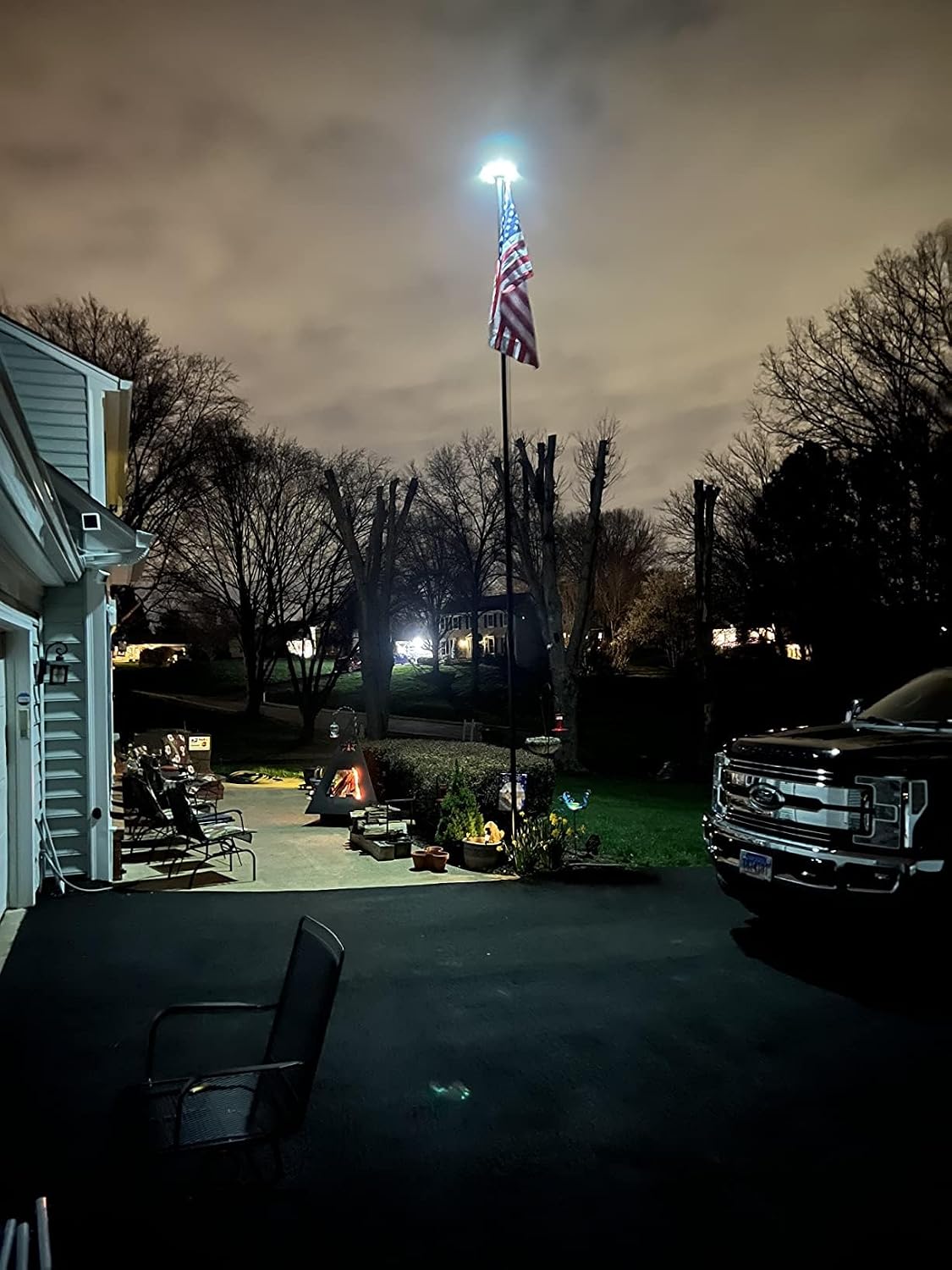 Flag Pole Light Solar PoweredOutdoor Dusk to Dawn 266 led Light 4200lm Super Bright Flagpole Lights for Most 15 to 25 Ft In-Ground Flag Poles (White)