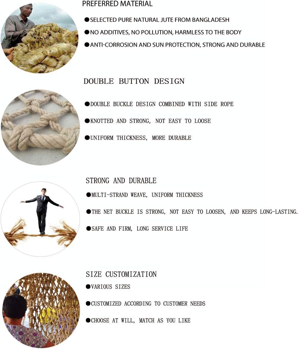 Heavy Duty Pet Climbing Rope Net Bird Toys Safety Netting for Children, Railing Protection, Plants Decoration, Cargo Net for Swingset & Treehouse(2 * 4m(7 * 13ft))