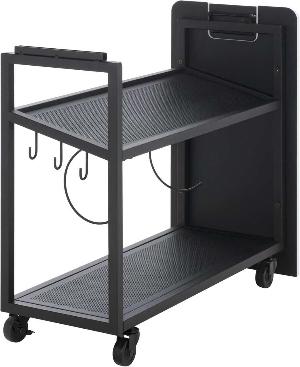 SEI Furniture - Sidekick Sport Equipment Rolling Rack - Transitional Design, White Metal and Wood - Ideal for Bedroom, Living Room (HZ0121)