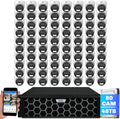 GW Security 128 Channel 12MP NVR 4K Security Camera System with 80 x 8MP PoE Spotlight Color Night Vision Outdoor/Indoor Microphone Dome Cameras, Smart AI Human/Vehicle Detection, 48TB HDD