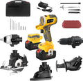 XPENG Cordless Power Tool Combo Kits 18V 6-Tool Drill Set,Circular Saw, Palm Sander, Impact Driver, Reciprocating Saw, Battery Compatible with Makita 20V Battery 2×4.0Ah Batteries and Fast Charger
