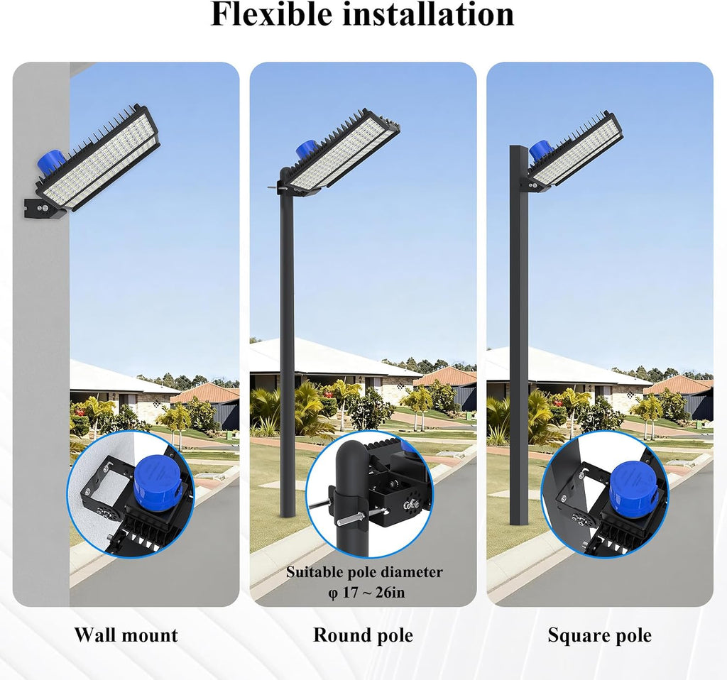 42000LM LED Parking Lot Light, 3 Pack 100W Stadium Light with Photocell, Super Bright 6500K Barn Lights Dusk to Dawn IP67 Waterproof Security LED Exterior Lights for Yard, Roadways