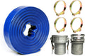 4' In Dia x 50 ft Heavy Duty Flat Lay Sump Pump Discharge and Backwash PVC Hose 4 Bar & Camlocks and Clamps