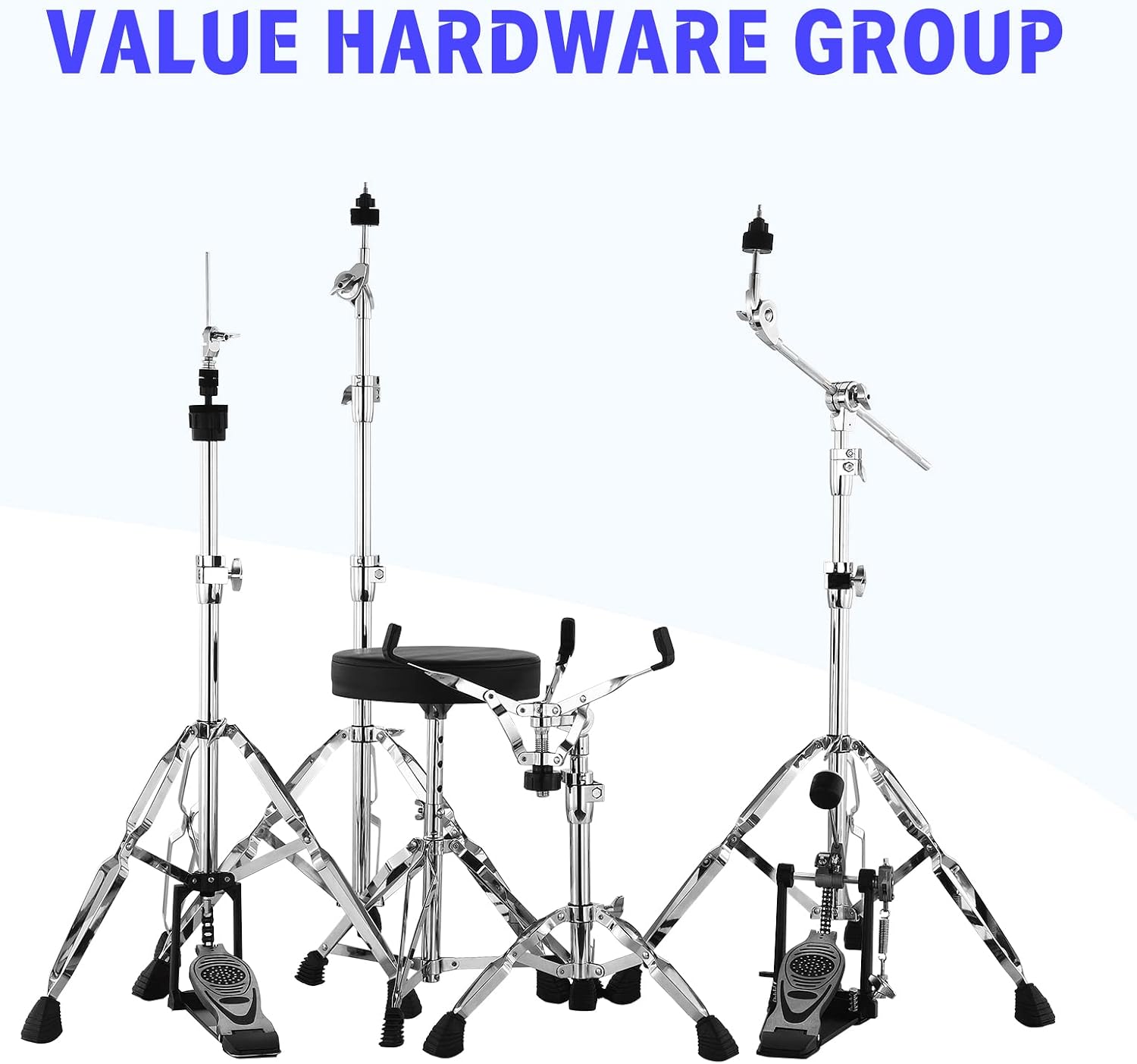 Donner Drum Set Adult with Practice Mute Pad,5-Piece 22 inch Full Size Acoustic Drum Kit, Black- DDS-520