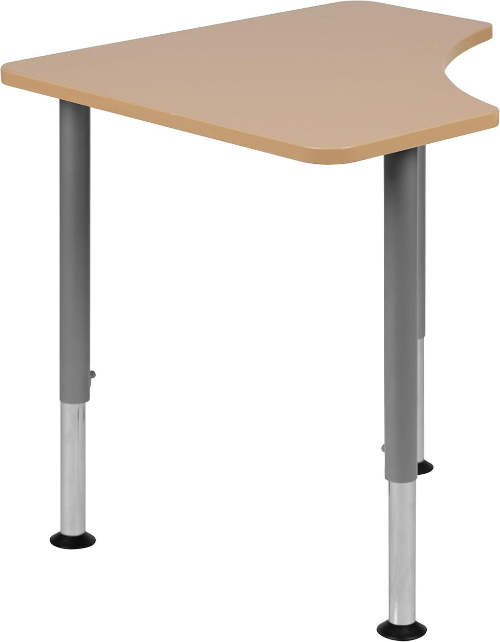 Flash Furniture Triangular Natural Collaborative Student Desk (Adjustable from 22.3' to 34') - Home and Classroom