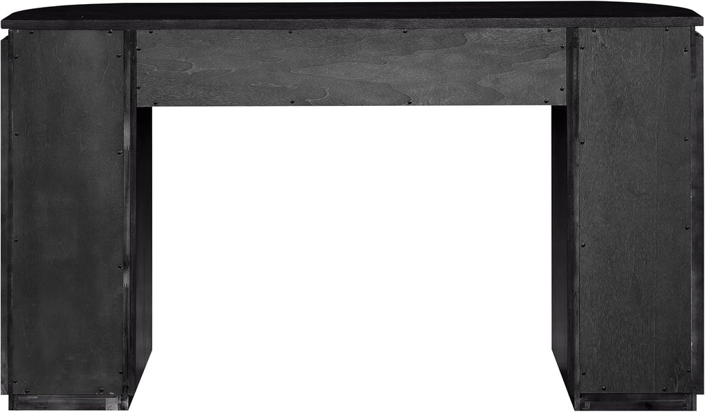 Meridian Furniture 818Black-T Astrid Collection Modern | Contemporary Vanity/Desk/Console Table with Rich Black Finish, Solid Wood and Oak Veneer, Fluted Wood, 52' W x 14' D x 30' H, Black