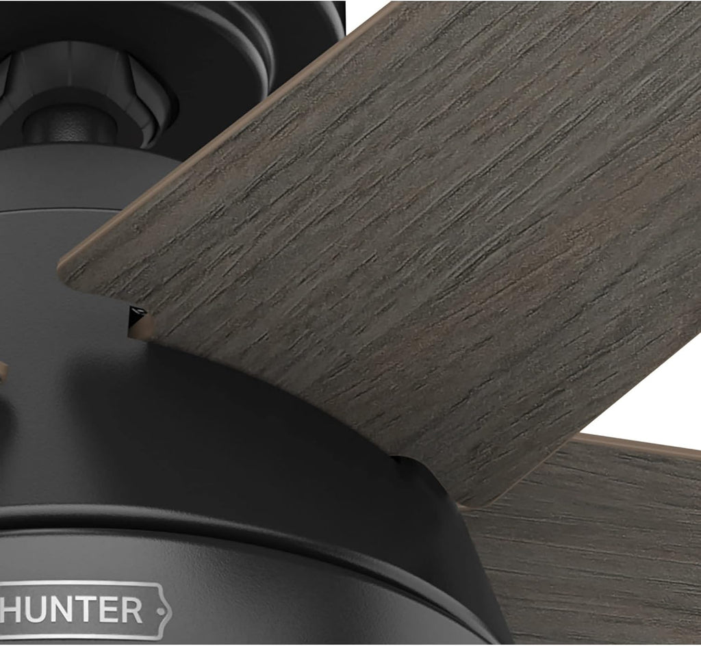 Hunter 44 inch Burroughs Matte Silver Ceiling Fan with LED Light Kit and Pull Chain