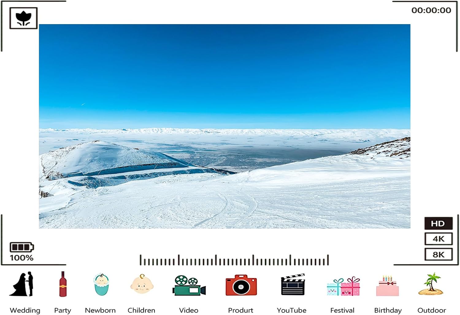 Trykid 20x10ft Alpine Ski Resort Backdrop Snow Covered Mountains Clear Blue Sky Photography Background Home Wall Decor Winter Theme Party Decoration Photo Booth Prop Fabric