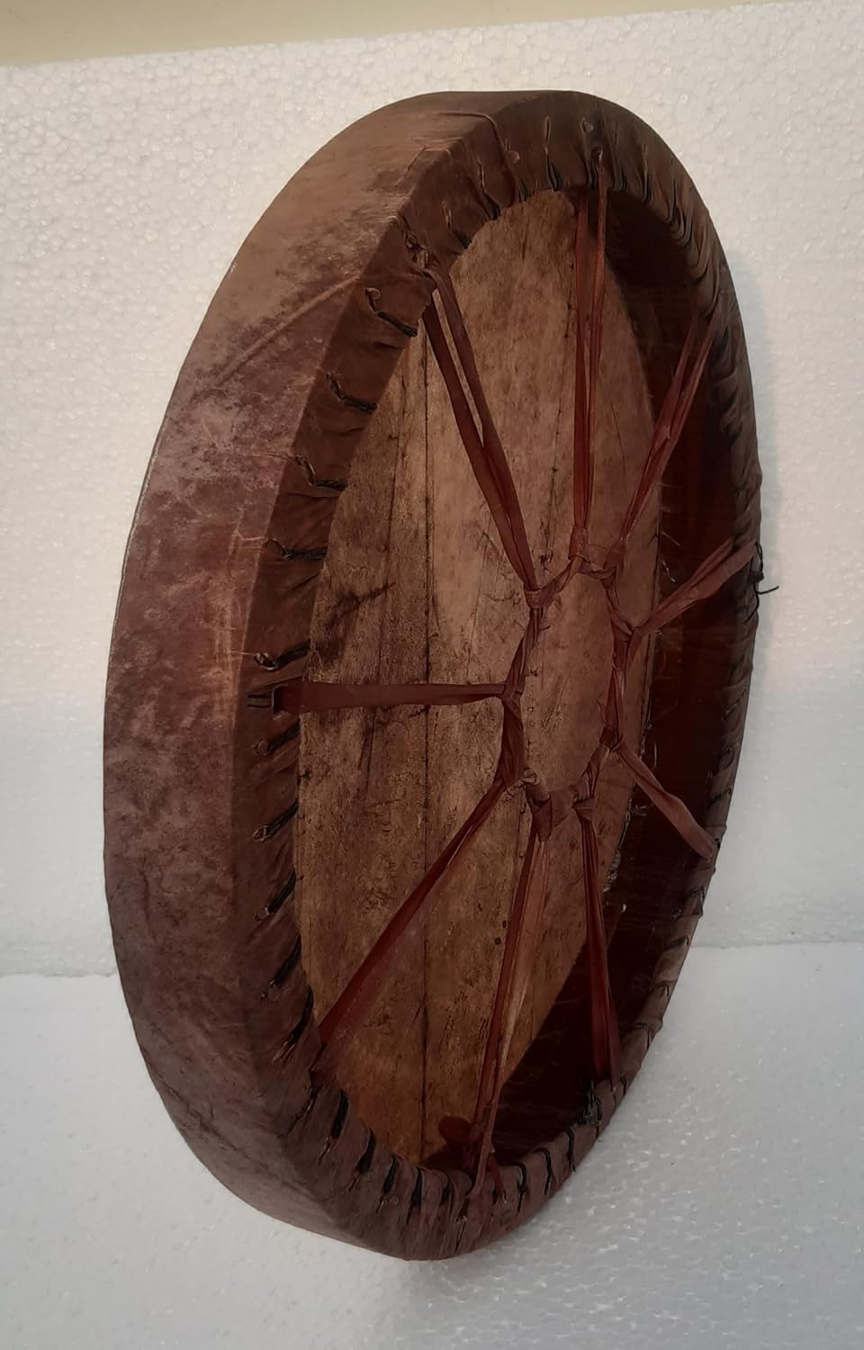14' inches (35cm) Shaman drum, Deep soft sound, Brown color buffalo hide drum, shamanic handmade, percussion, yoga meditation, events celebration + beater, mallet