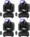 4PCS 60W LED Moving Head Light with Remote 8 GOBO 8 Colors Spotlight by DMX Controlled 11 Channel for Disco Club Party Stage Lighting Shows