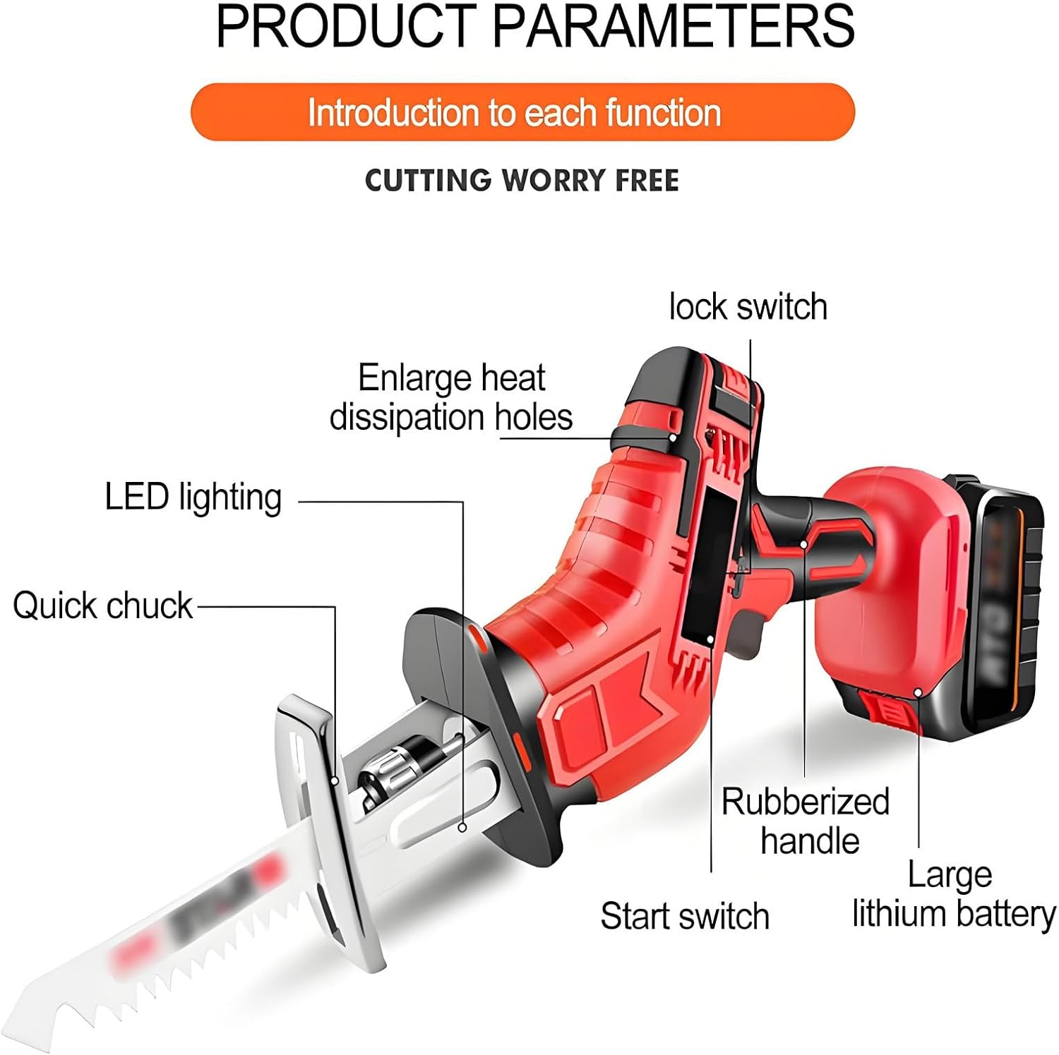 2025 New Cordless Electric Bone Saw,Cordless Professional Butcher Reciprocating Saw - Battery Powered for Commercial and Home Use,Quick Cutting of Meat,Bones,Wood,PVC Bone Saw Kits