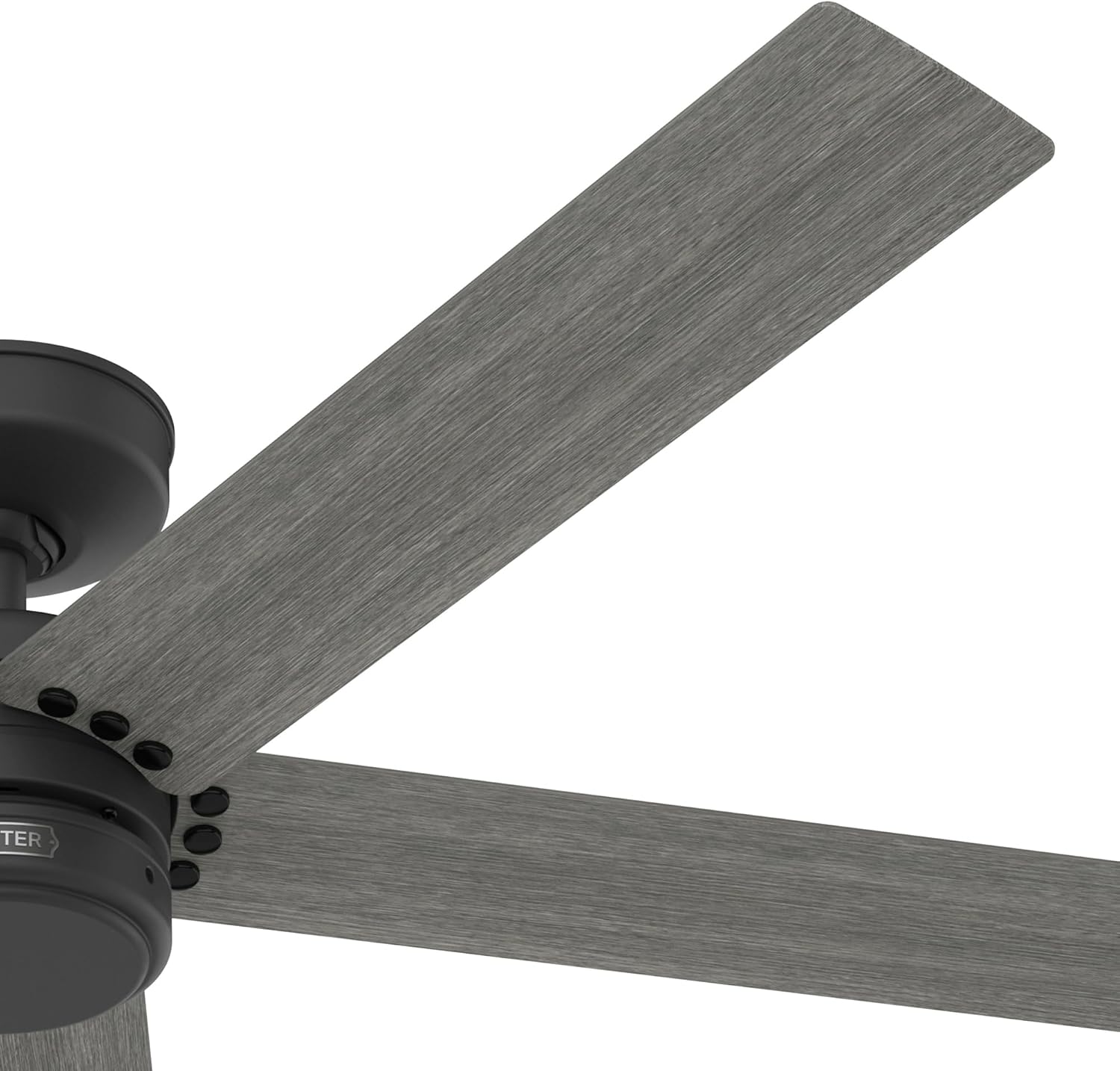 Hunter 52 inch Outdoor or Indoor Ceiling Fan No Light - Black Ceiling Fan without Light, For Patio, Porch, Garage, or Living Room, Standard Mount, 5 Blades, Wall Control - Burton 52247, Matte Black