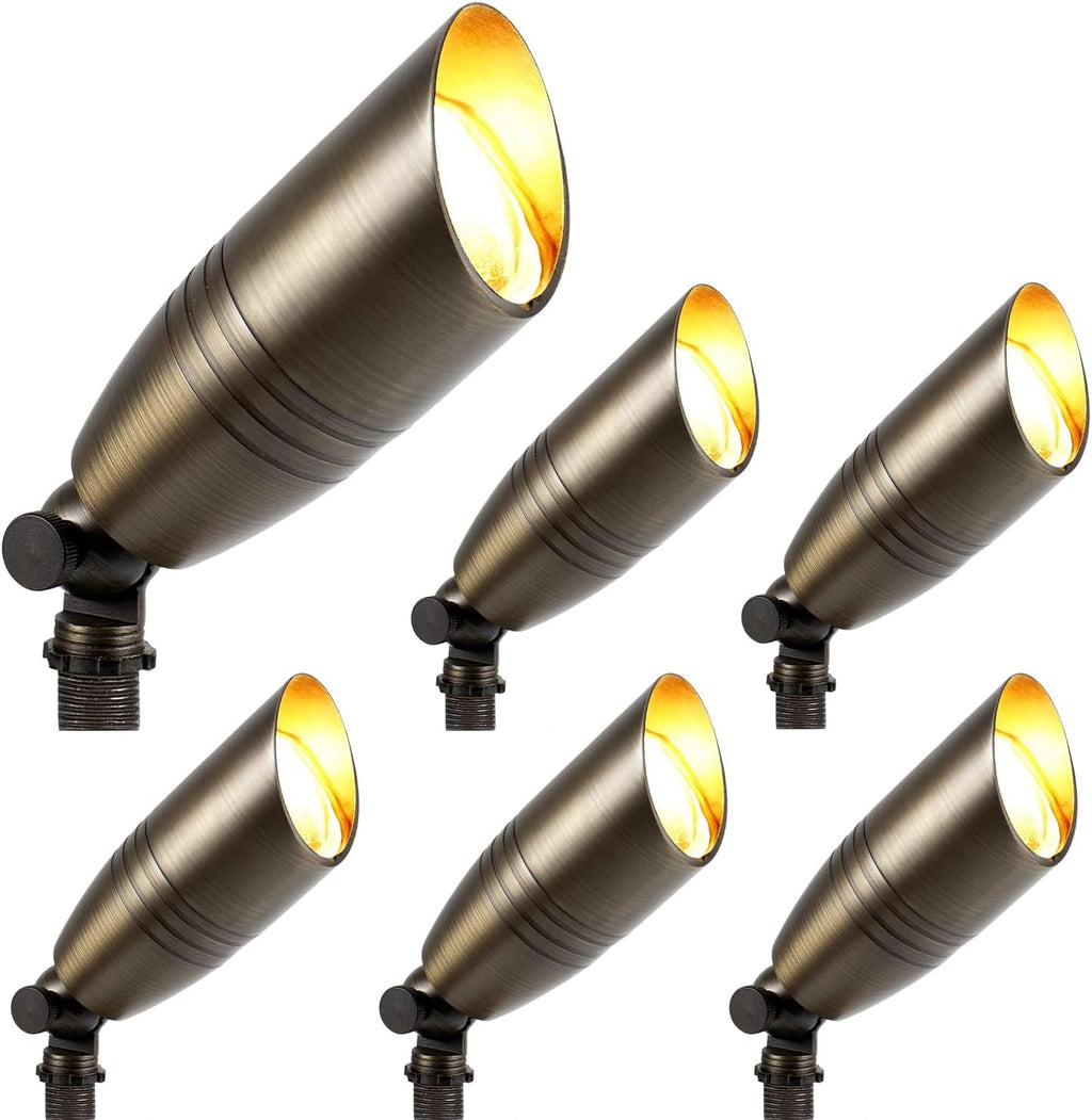 Solid Brass Landscape Spotlight Heavy Duty Bronze LED Spot Lights Waterproof Outdoor Uplighting 12V Low Voltage (6)