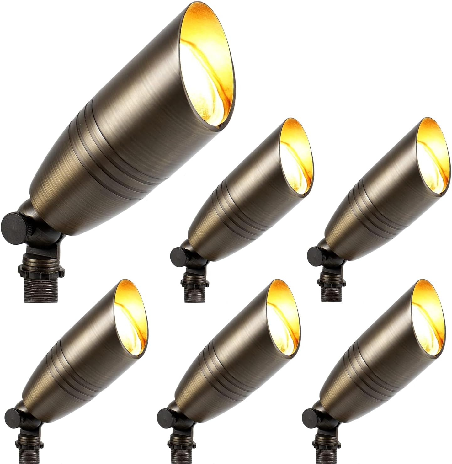 Solid Brass Landscape Spotlight Heavy Duty Bronze LED Spot Lights Waterproof Outdoor Uplighting 12V Low Voltage (6)