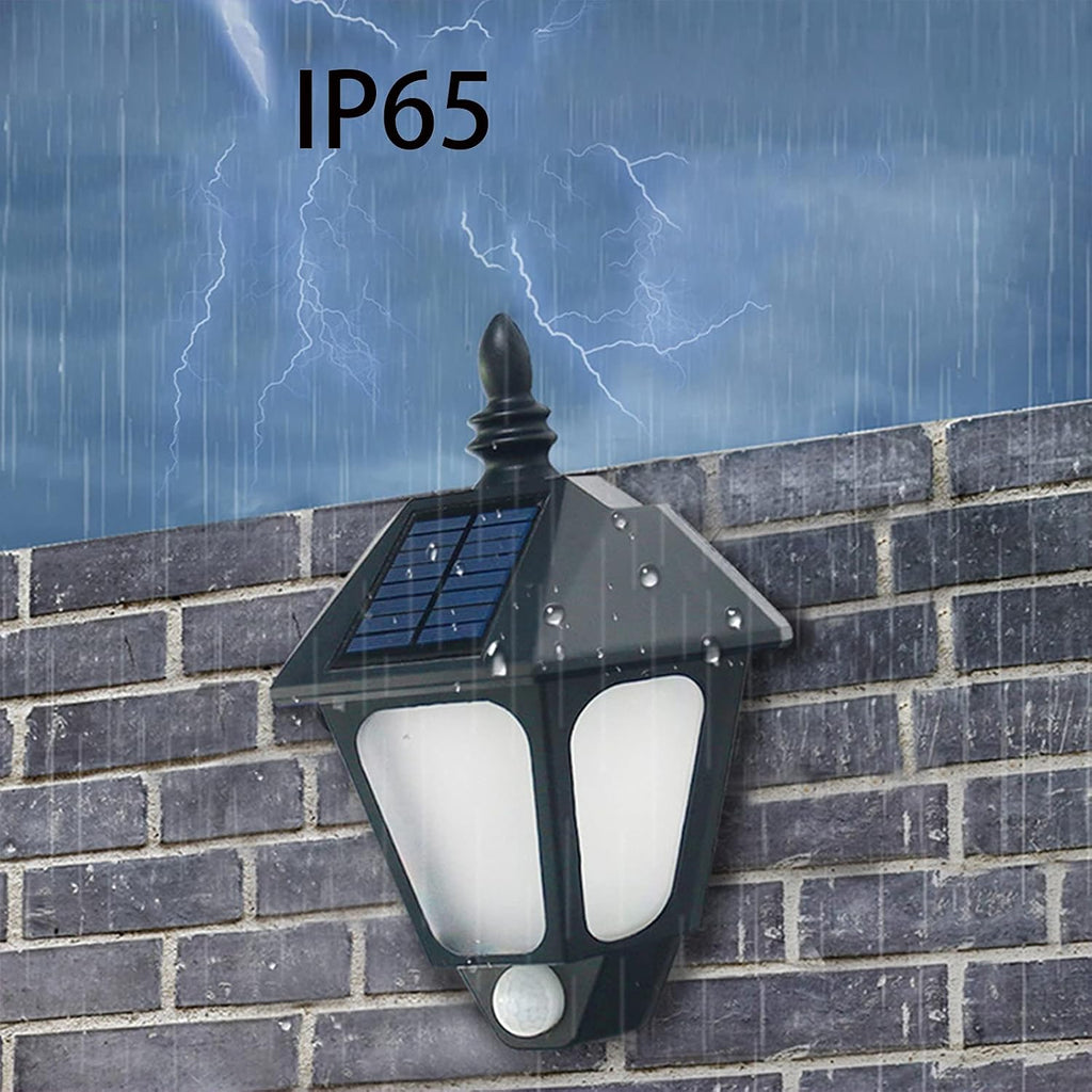Smart Solar Light Outdoor with Motion Sensor Outside Wall Lights LED Waterproof IP65 Wall Sconce Lamp 3000K Warm White for Porch Garage House Front Door Corridor Illumination