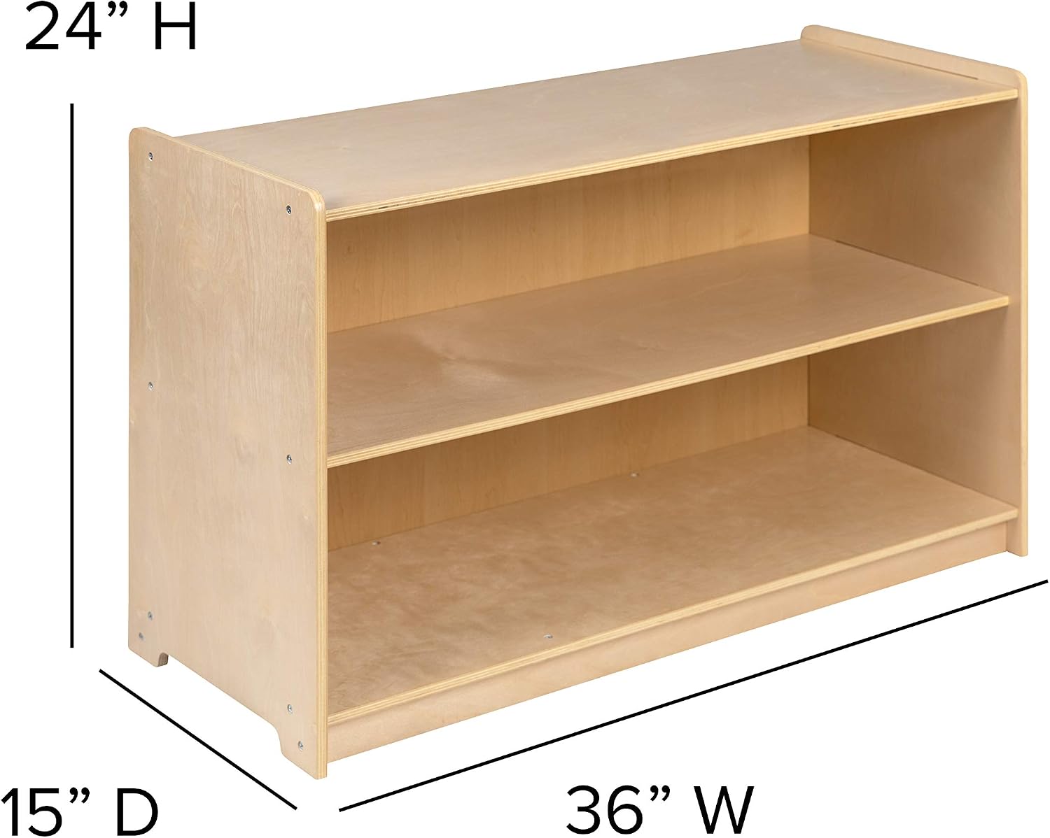Flash Furniture Hercules Wooden 2 Section School Classroom Storage Cabinet for Commercial or Home Use - Safe, Kid Friendly Design - 24'H x 36'L (Natural)