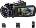 ORDRO 4K Video Camera Camcorder 10X Optical Zoom 30MP 24FPS Vlogging Camera 3.0' IPS Touch Screen Digital Camera with 32G Memory Card