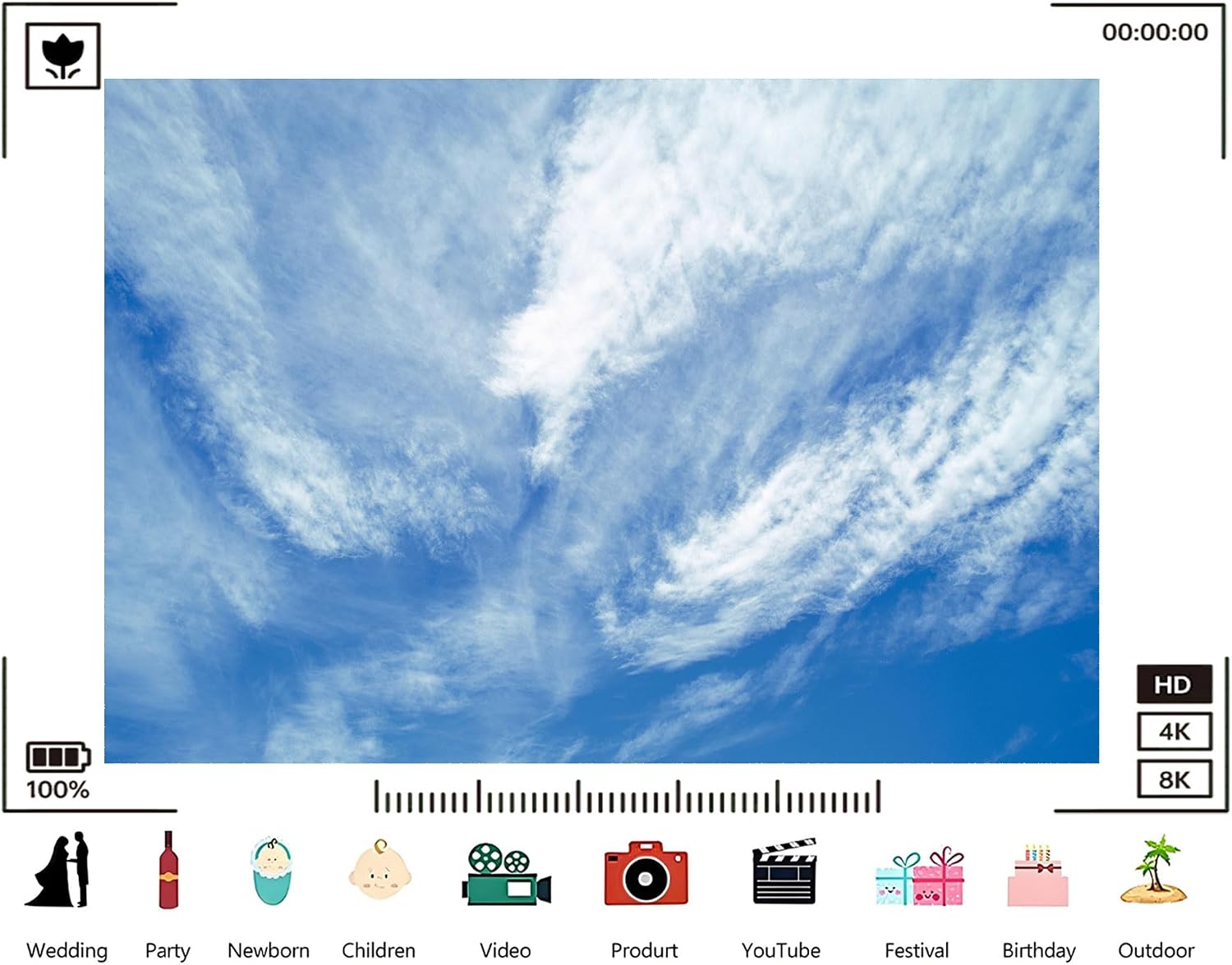 Trykid 20x10ft Blue Sky White Clouds Backdrop Clear Sky Clouds Serene Natural Scenery Photography Background Newborn Wedding Birthday Party Decoration Studio Prop Fabric