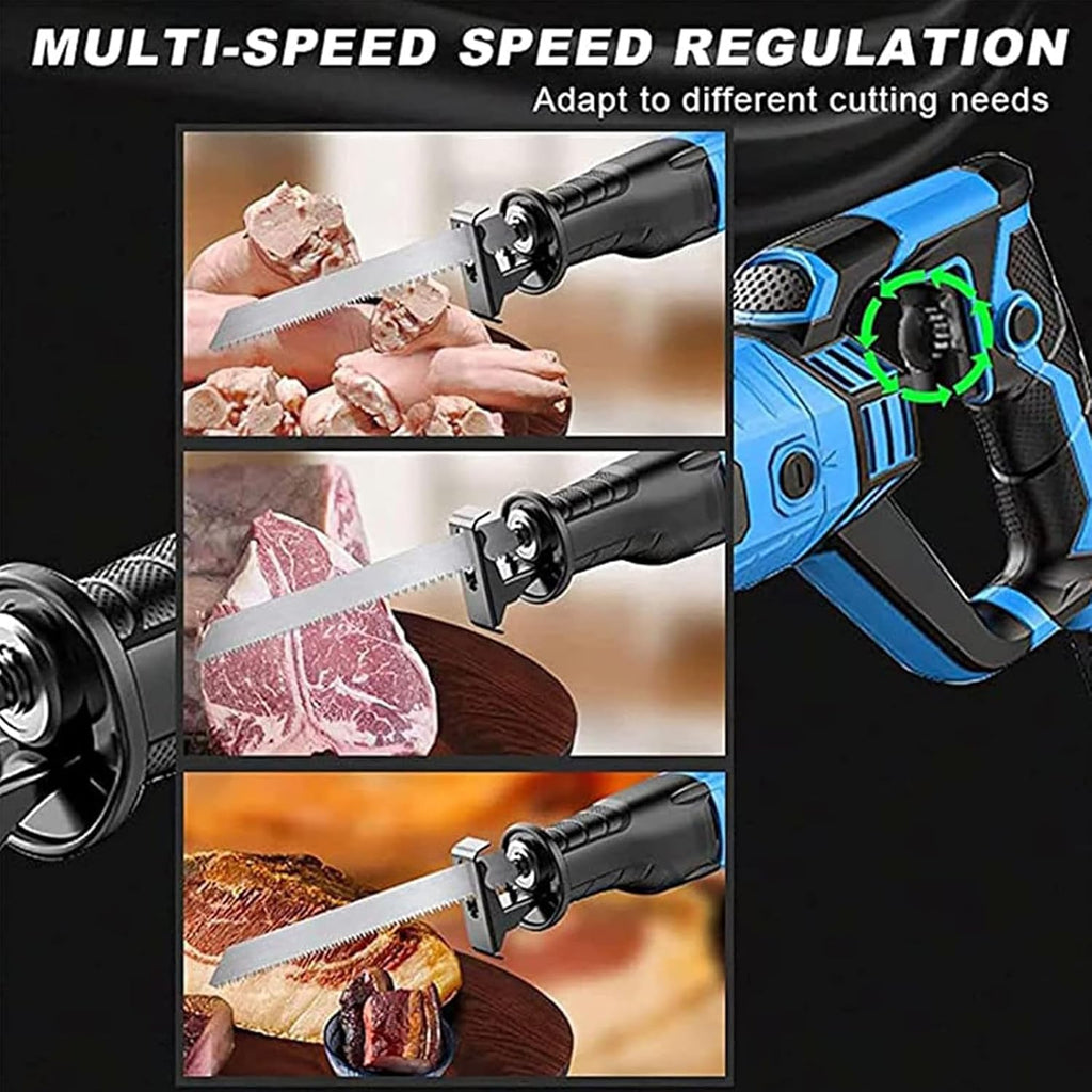 Cordless Bone Saw Machine, Cordless Reciprocating Saw, Butcher Cutting Machine with Rechargeable Battery, Multifunctional Reciprocating Saw for Cutting Meat Bones Bacon P,1300W