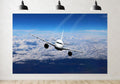 Trykid 20x10ft Commercial Airplane in Flight Backdrop Above Clouds Clear Blue Sky Photography Background Home Wall Decor Travel Theme Party Decoration Photo Booth Prop Fabric