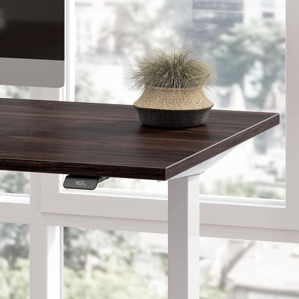Bush Business Furniture 48-inch Electric Height Adjustable Standing Desk, Ergonomic Sit-Stand Computer Table for Home and Professional Office, Move 40 Series, Black Walnut with Metallic Gray Base