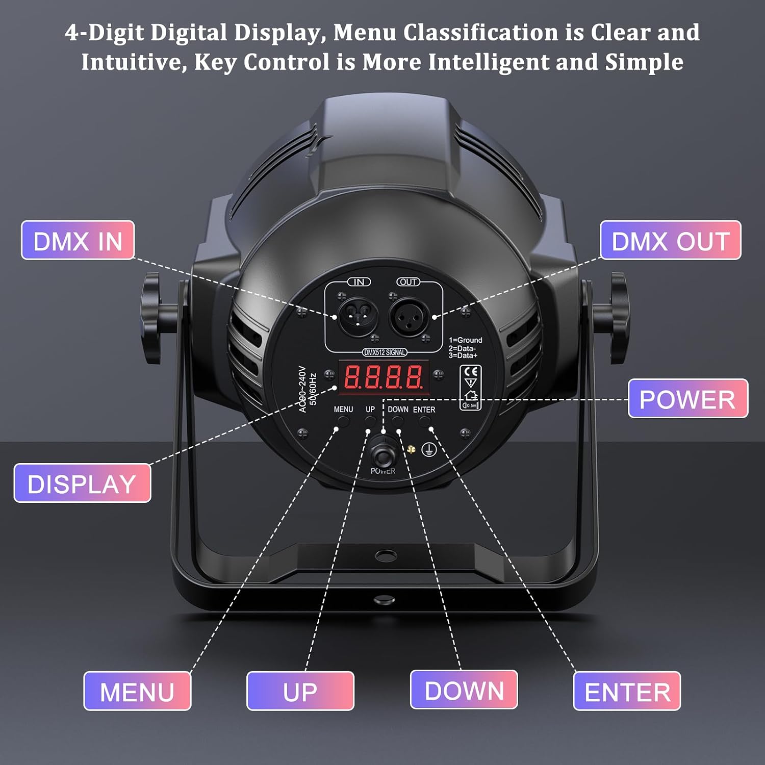 12-Pack LED Par Lights 18X10W LED R.G.B.W 4 in 1 Spotlight with DMX Sound Activated Control DJ Uplighting for Wedding,Parties