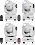 U`King 60W Moving Head Lights, White Moving LED DJ Lights RGBW Stage Light with Remote 8 GOBO 8 Colors Spotlight by DMX 512 Controlled 9/11 Channel for Church KTV Club Concert Party Wedding (4PCS)