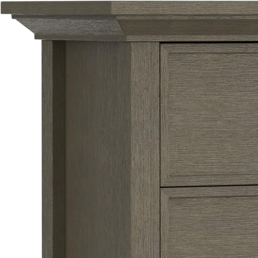 SIMPLIHOME Redmond Storage Cabinet - 39 inch Wide Solid Wood Medium Storage Cabinet in Farmhouse Grey, Transitional Accent Cabinet for Entryway or Living Room with 4 Drawers and Cabinet Storage