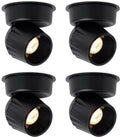 4 Packs LED Dimmable Adjustable Ceiling Spotlight 12W 3000K Aluminum Wired Spotlight Fixtures CRI 97 Surface Mounted Indoor Spot Light for Living Room Hallway Picture Corridor, Black