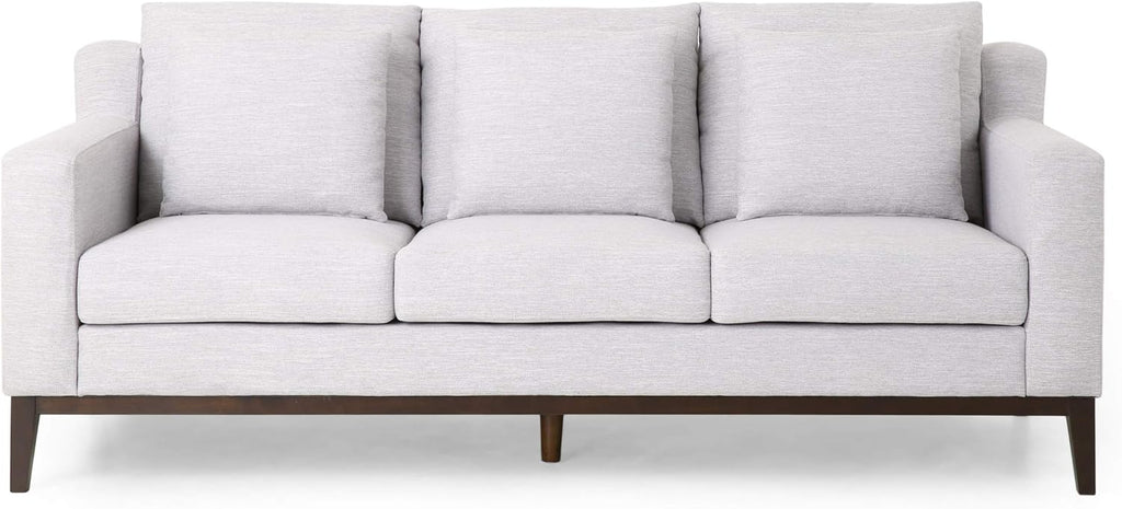 Christopher Knight Home Elliston Sofas, Light Grey + Dark Walnut