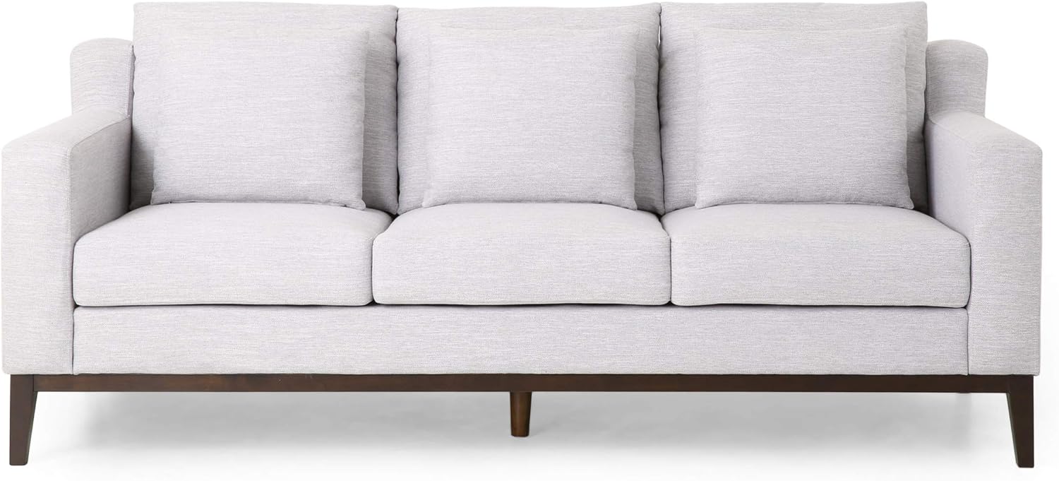 Christopher Knight Home Elliston Sofas, Light Grey + Dark Walnut