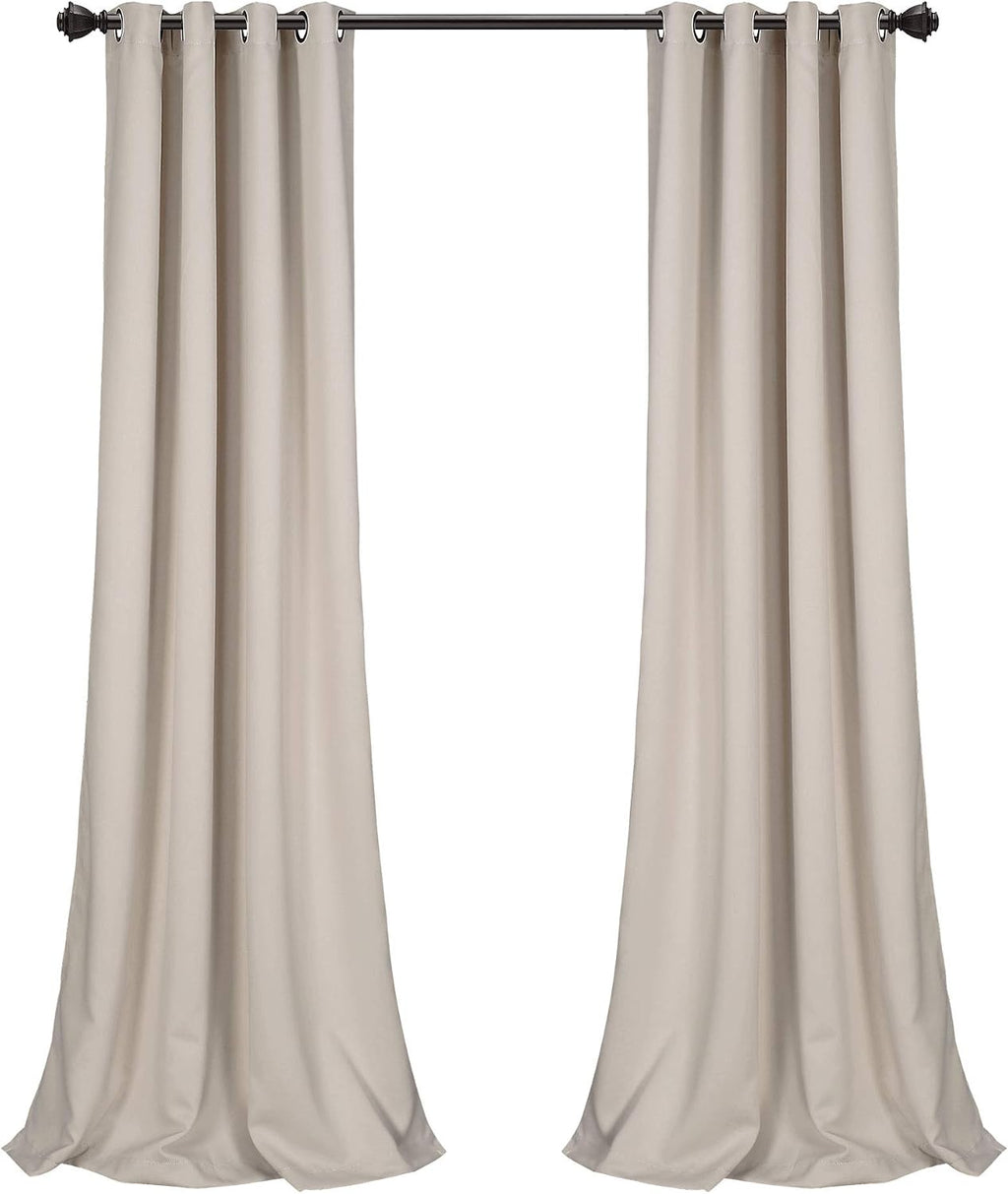 Lush Decor Insulated Grommet Blackout Window Curtain Panels, 52' W x 108' L, Wheat-Classic Modern Design-Chic Window Decor-Long Curtains for Living Room, Bedroom, Or Dining Room (Pack of 8)