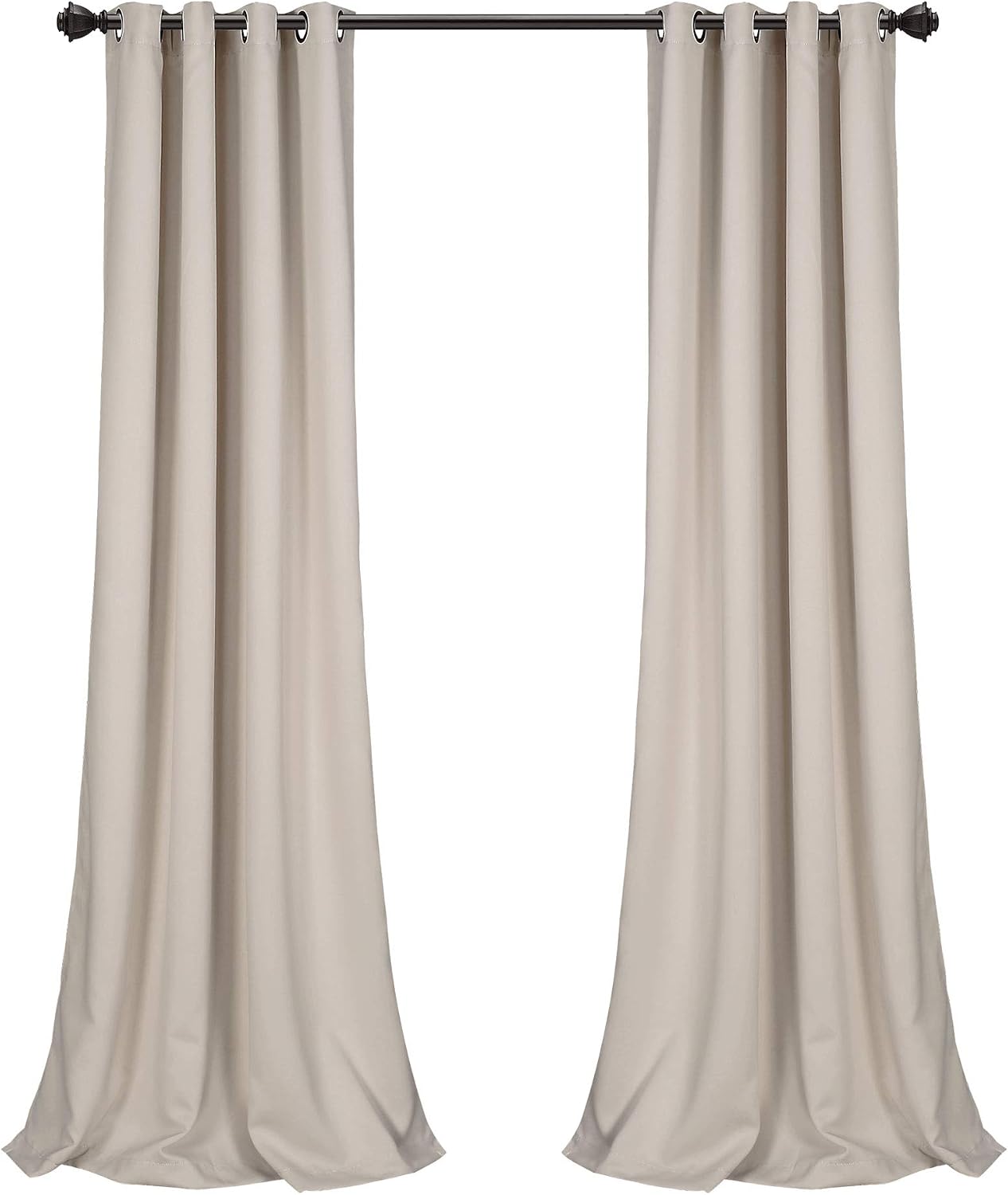 Lush Decor Insulated Grommet Blackout Window Curtain Panels, 52' W x 108' L, Wheat-Classic Modern Design-Chic Window Decor-Long Curtains for Living Room, Bedroom, Or Dining Room (Pack of 8)