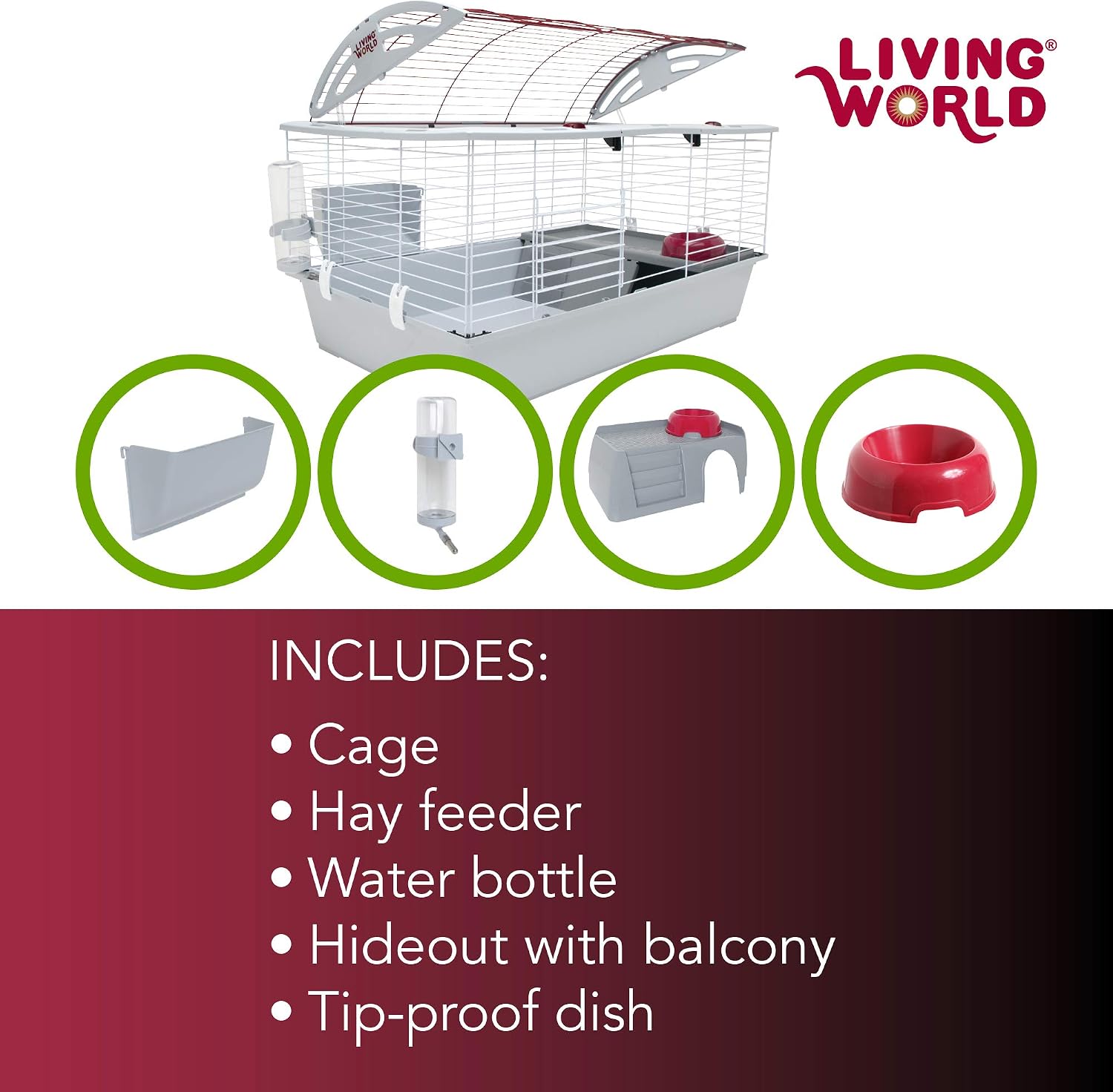 Living World - Deluxe Hybrid Habitat, Large - Rabbit, Guinea Pig, Chinchillas, and Small Animal Cage