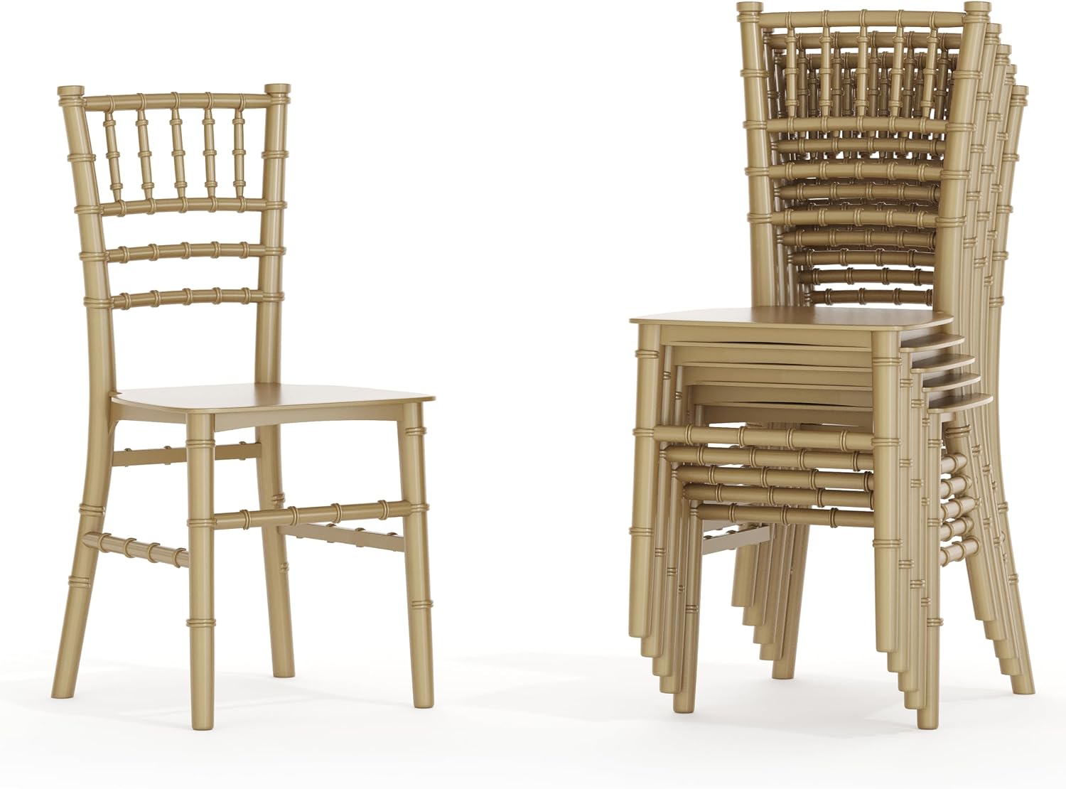Flash Furniture Hercules 6 Pack Child's Gold Resin Party and Event Chiavari Chair for Commercial & Residential Use