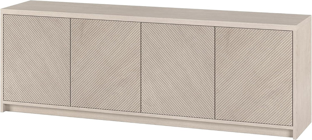 Henn&Hart Rectangular TV Stand for TV's up to 78' in Beech White, for Home, Living Room, Bedroom, Entertainment Room, Office