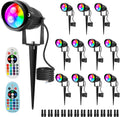 Christmas RGB Color Changing Low Voltage Landscape Lights LED Landscape Lighting Remote Control Outdoor Spotlight Waterproof Yard Garden Pathway Christmas Decoration with Connectors (12)