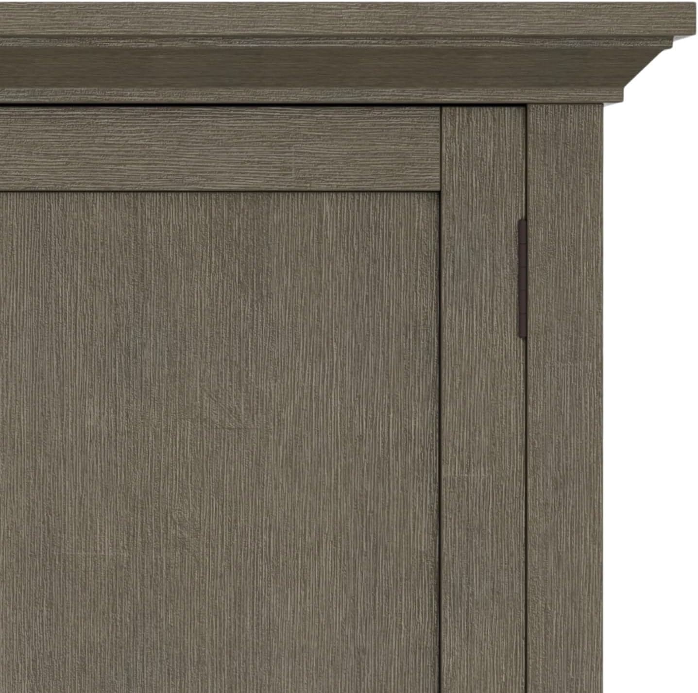 SIMPLIHOME Redmond Storage Cabinet - 39 inch Wide Solid Wood Medium Storage Cabinet in Farmhouse Grey, Transitional Accent Cabinet for Entryway or Living Room with 4 Drawers and Cabinet Storage