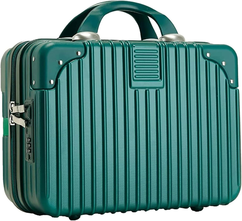 Durable Suitcase for Women Makeup Travel Case Hard Shell Vanity Cases Portable ABS Cosmetic Case Hand Luggage Case For Women Retro Suit Case (Color : D, Size : 14inch)