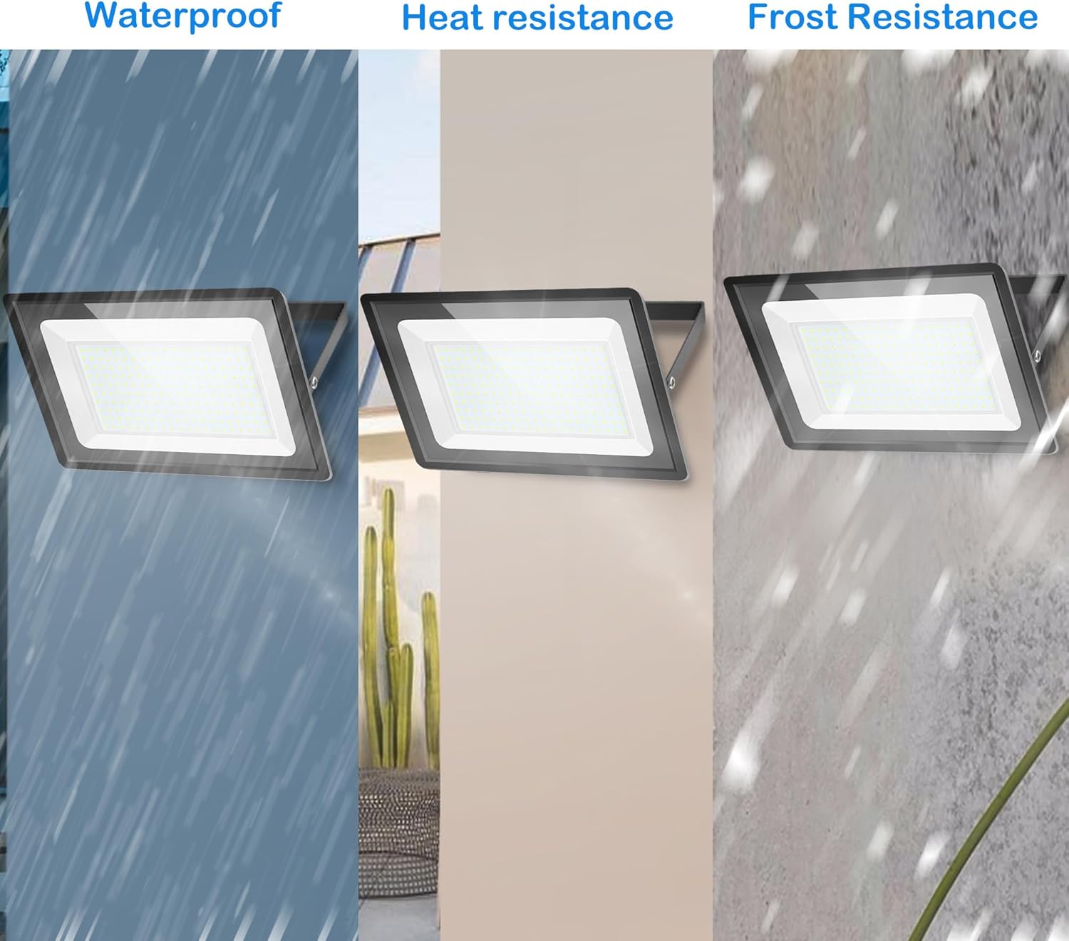 400W LED Flood Lights Outdoor 2 Pack, IP66 Waterproof, 6000K Daylight White Security Lights Outside Lamp with Plug, Exterior Floodlights Lighting for Workshop Yard Stadium