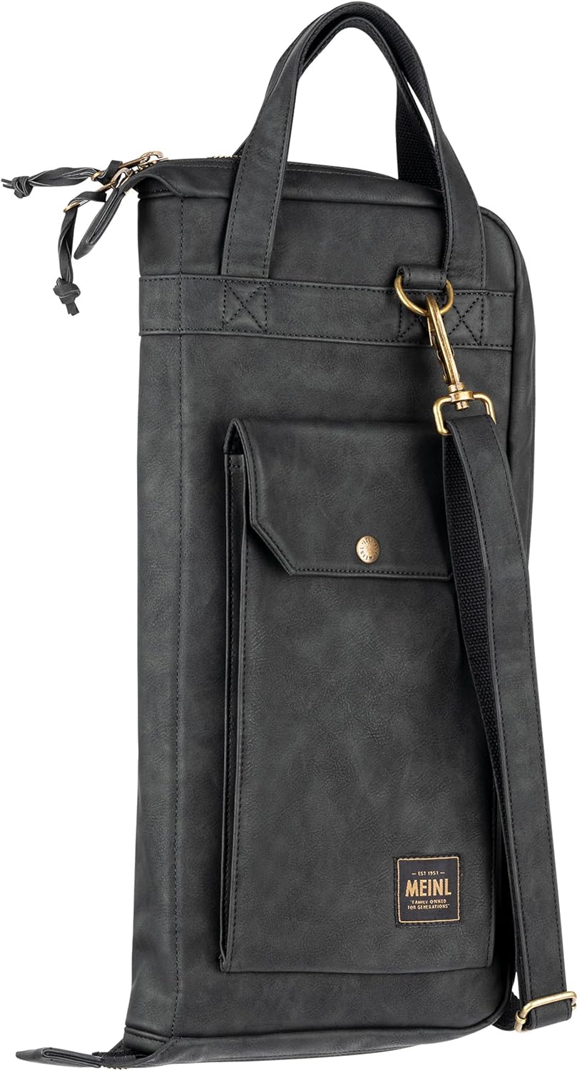 Meinl Percussion Drumstick Bag — Vintage Hyde — for Sticks, Mallets, Brushes and Rods, Heavy-Duty Fabric with Shoulder Strap Plus Floor Tom Hooks
