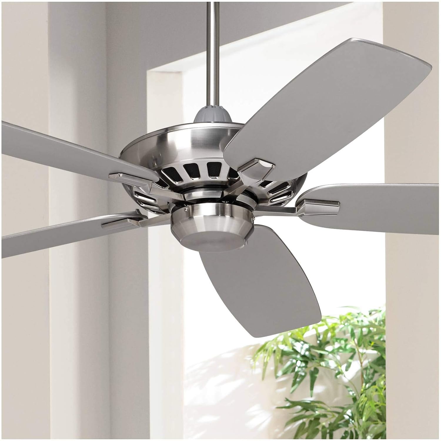 Casa Vieja 52' Journey Modern Country Indoor Ceiling Fan with Handy Remote Control Brushed Nickel Silver for House Bedroom Living Room Home Kitchen Family Dining Office