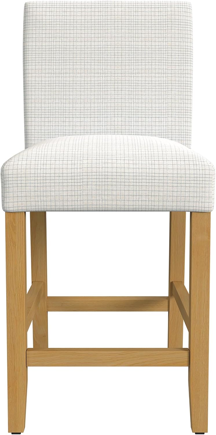 HomePop Classic Counter Stool, 24-Inch, Cream Grid Pattern