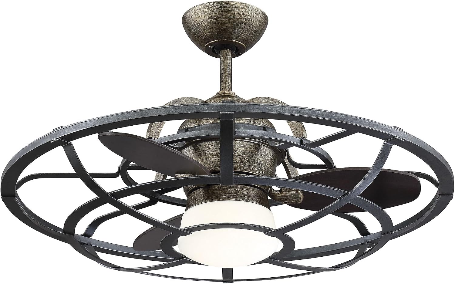 Savoy House 26-9536-FD-196 Alsace Industrial 30' Fandelier Ceiling Fan with Lights, Integrated LED Chandelier Fan with Remote Control, Reclaimed Wood